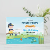 Invitation à la pêche pique-nique (Debout devant)