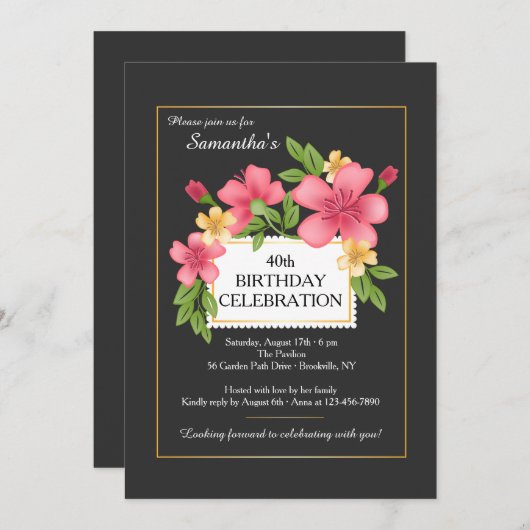 Invitation à la perfection florale (Devant / Derrière)