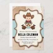 invitation à la petite cowboy western (Devant / Derrière)