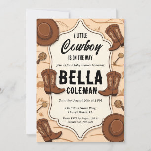 invitation à la petite cowboy western