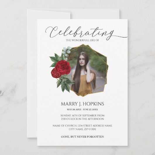 Invitation à la photo de Red Blossom (Devant)