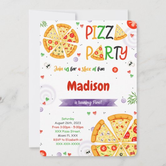 Invitation à la pizza (Devant)
