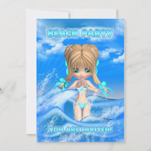 invitation à la plage - fête amusante sur la plage (Devant)