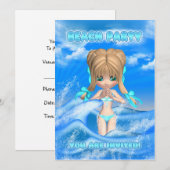 invitation à la plage - fête amusante sur la plage (Devant / Derrière)