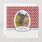 Invitation à la Polka Dot Party de Red and White (Devant / Derrière)