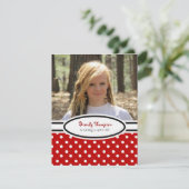 Invitation à la Polka Dot Party rouge, noir et bla (Debout devant)