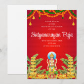 Invitation à la pooja de Satya Narayan invitation  (Devant / Derrière)