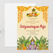 Invitation à la pooja indienne Invitation à la kat (Devant / Derrière)