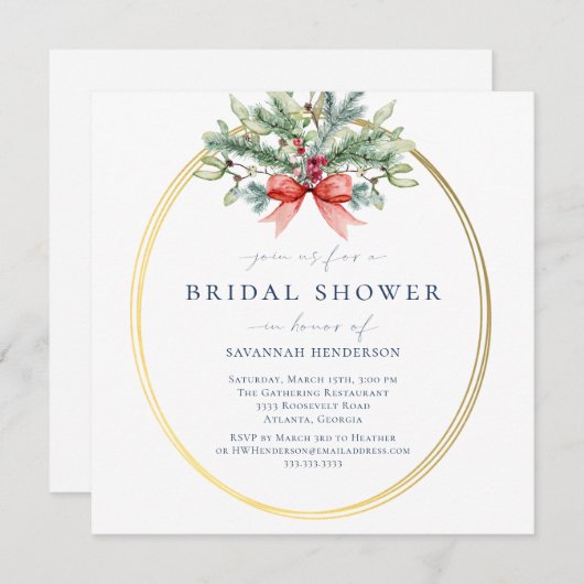 Invitation à la poupée et à la douche nuptiale (Devant / Derrière)