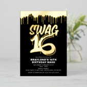 Invitation à la poupée Swag 16 Anniversaire (Debout devant)