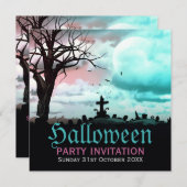 Invitation à la poussoire du cimetière d'Halloween (Devant / Derrière)