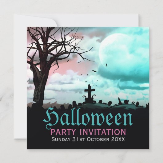 Invitation à la poussoire du cimetière d'Halloween (Devant)