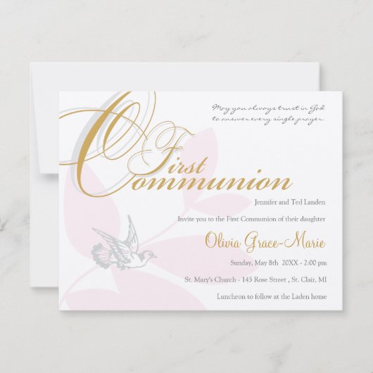 Invitation à la première communion (Devant)