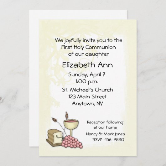 Invitation à la première communion (Devant / Derrière)