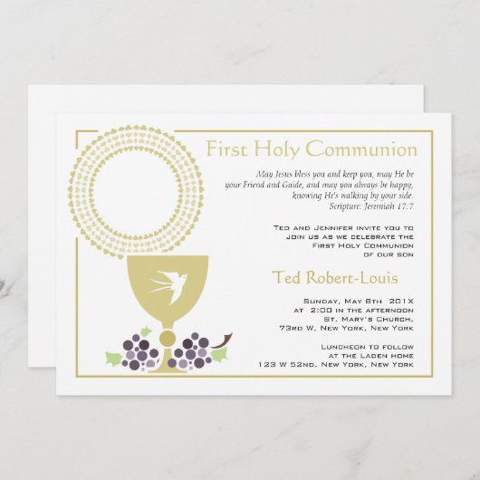 Invitation à la première communion (Devant / Derrière)