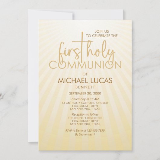 Invitation à la première communion (Devant)