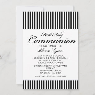Invitation à la première communion à tirage noir e
