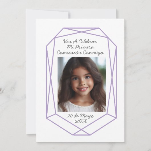 Invitation à la Première Communion avec Photo (Devant)