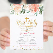 Invitation à la première communion de fille jumell