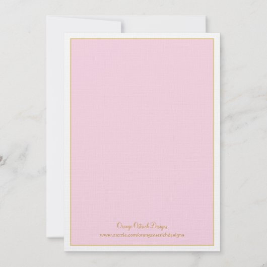 Invitation à la première communion de fille - rose (Dos)