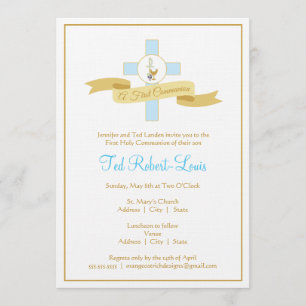 Invitation à la première communion de garçon - Ble