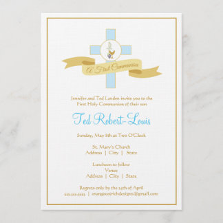 Invitation à la première communion de garçon - Ble