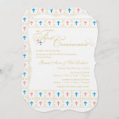 Invitation à la première communion de jumeaux (Devant / Derrière)