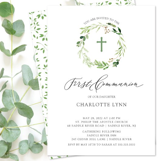 Invitation à la première communion de la feuille b