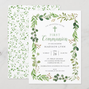 Invitation à la première communion de la feuille v