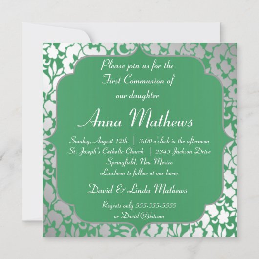 Invitation à la première communion de Metallic Eme (Devant)