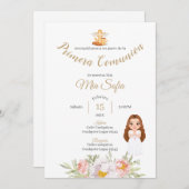 Invitation à la première communion des filles à fe (Devant / Derrière)