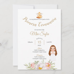 Invitation à la première communion des filles à fe