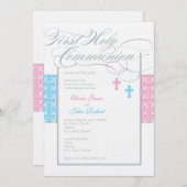 Invitation à la première communion des jumeaux gar (Devant / Derrière)