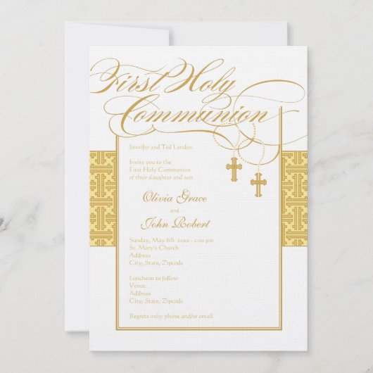 Invitation à la première communion des jumeaux neu (Devant)