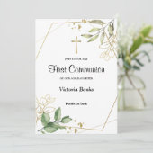 Invitation à la première communion d'or de verdure (Debout devant)