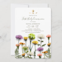 Invitation à la première communion du jardin flora