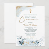 Invitation à la Première Communion Garçon (Devant / Derrière)