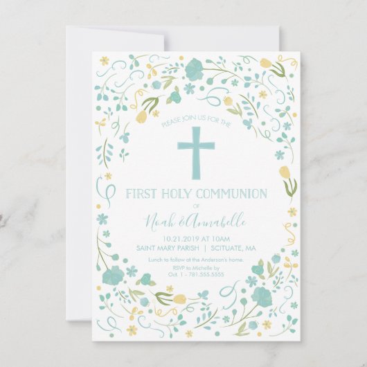 Invitation à la première communion - Garçon et/ou  (Devant)