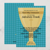 Invitation à la première communion Gold Chalice (Devant / Derrière)