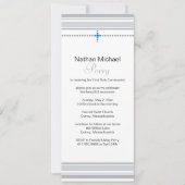 Invitation à la première communion gris et bleu (Devant)