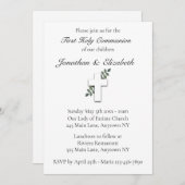 Invitation à la première communion jumelle (Devant / Derrière)