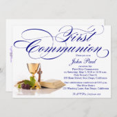 Invitation à la première communion moderne et élég (Devant / Derrière)