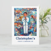 Invitation à la première communion, personnalisabl (Debout devant)