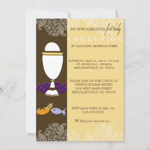 Invitation à la première communion pour garçons ou
