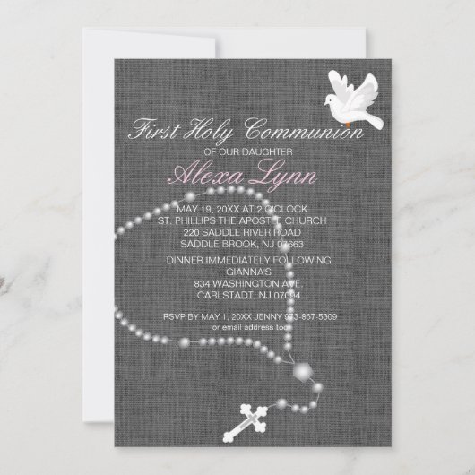 Invitation à la première communion sacrée du Rosai (Devant)