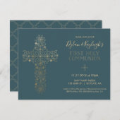 Invitation à la première communion sainte, garçon  (Devant / Derrière)