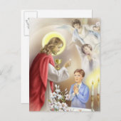 Invitation à la première communion sainte pour gar (Devant / Derrière)