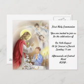 Invitation à la première communion sainte pour gar (Devant / Derrière)