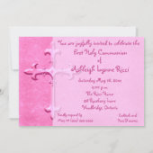 Invitation à la première communion sainte rose (Dos)
