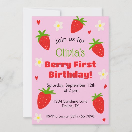 Invitation à la première fête d'anniversaire de Be (Devant)
